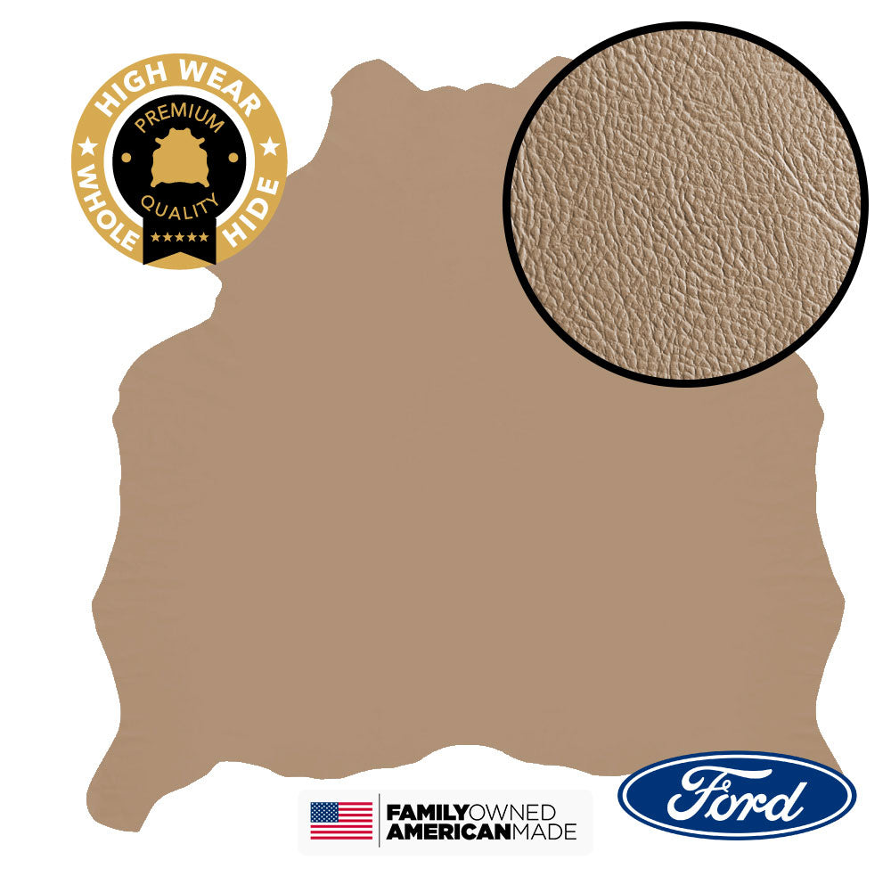 1 Hide of Adobe Tan (Beige) in Milled Pebble Texture - Original Factory Leather Matches Ford F150 XTR ($10.00/Sqft)