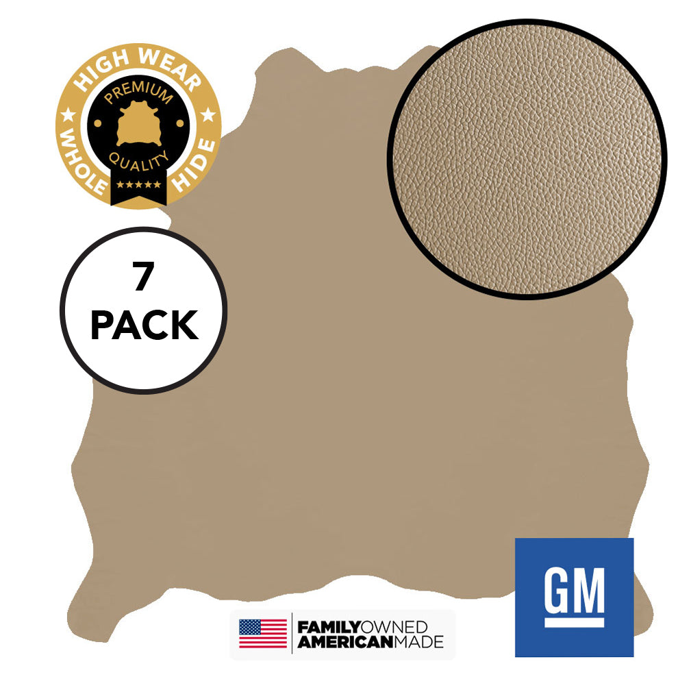 7 Hide Pack of Light Cashmere (Beige) Meridian Original Factory Leather GM 2007-2014 Chevy Silverado Tahoe Suburban Avalanche