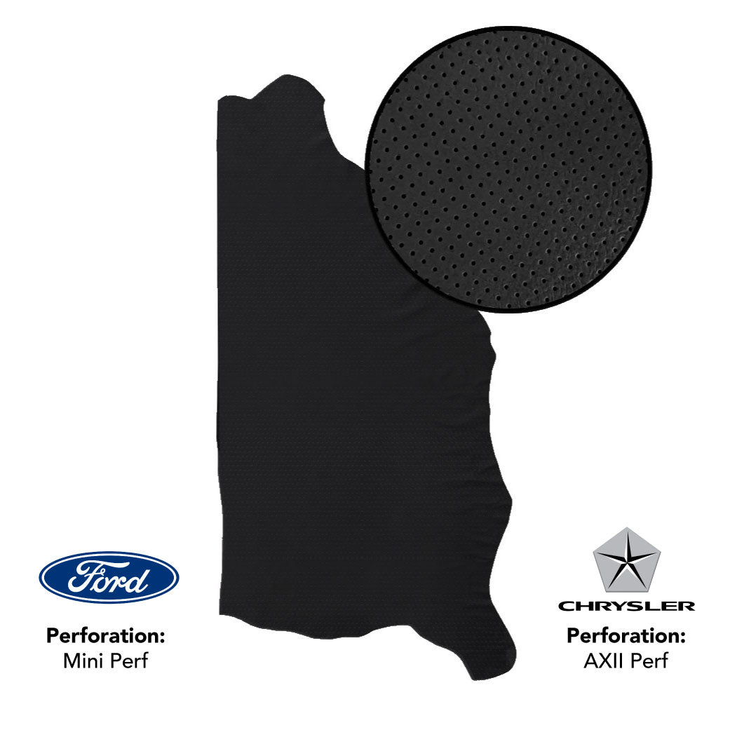 Black Perforated Full Side Black Leather - Automotive - Meridian Furniture Upholstery