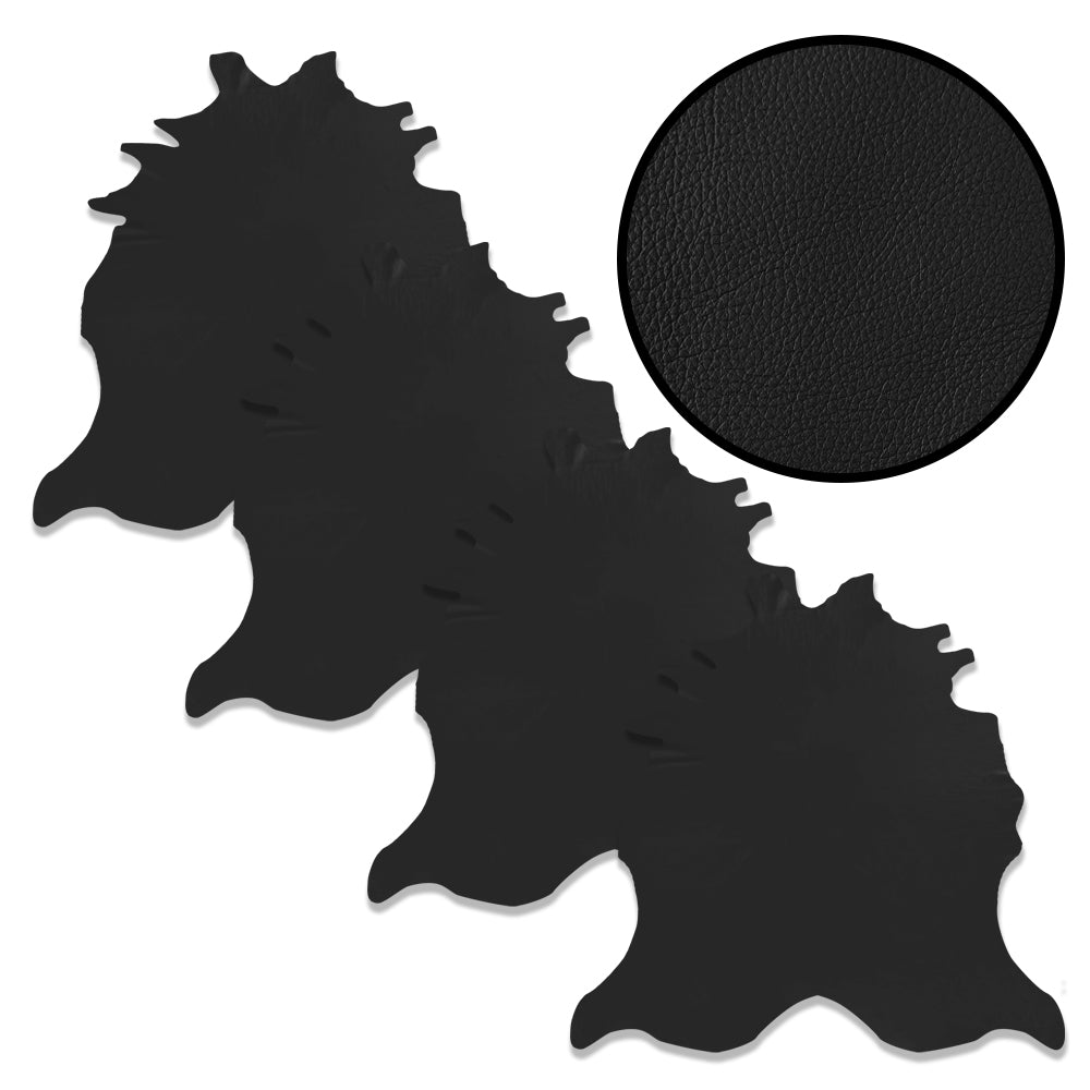 Black Natural Pebble – American Breed Skin Leather Pack of 225sqft ($8/sqft x 4 Wholehides x 56sqft each)
