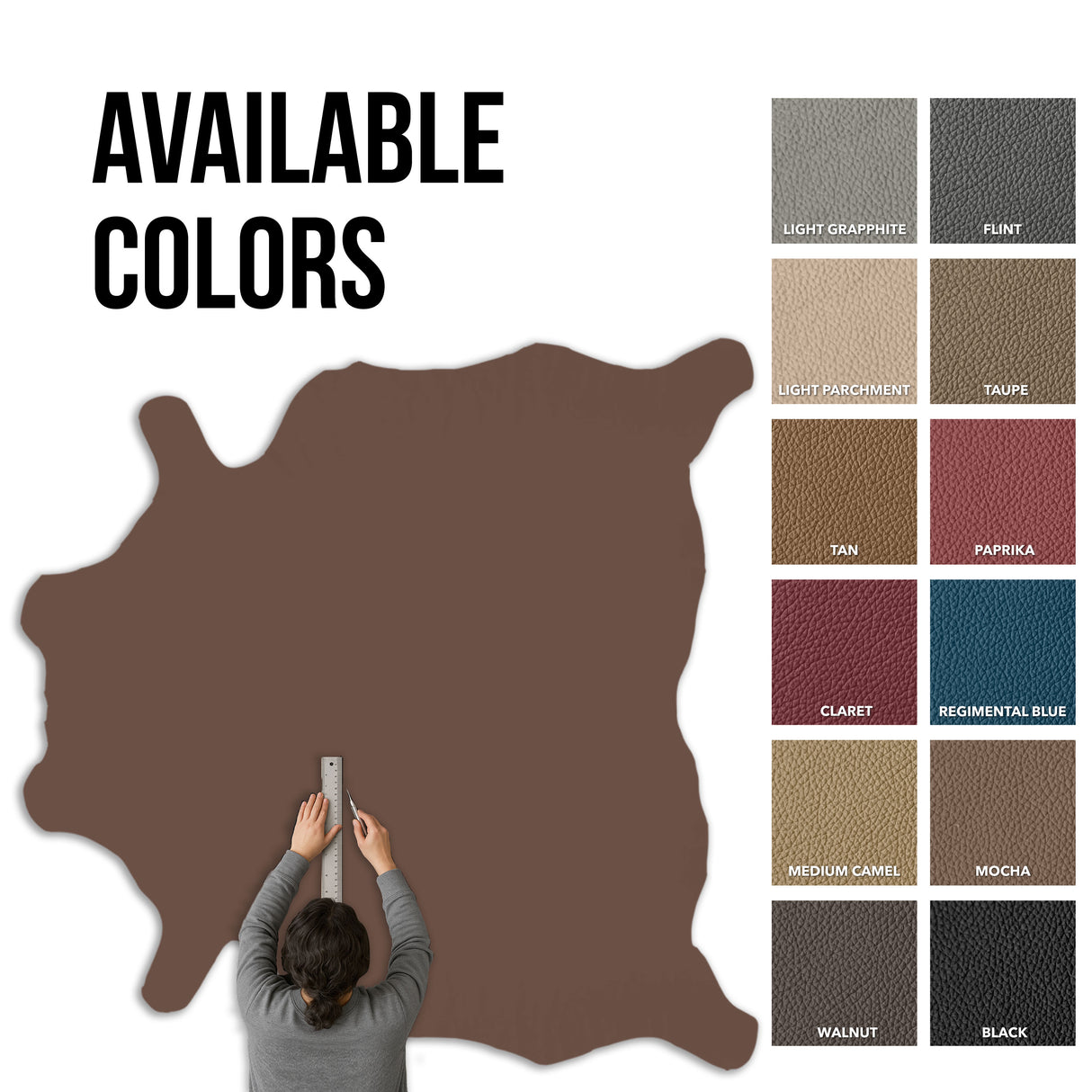 Grade One - Soft Leather Whole Hide - Mocha ($3.50/Sqft)