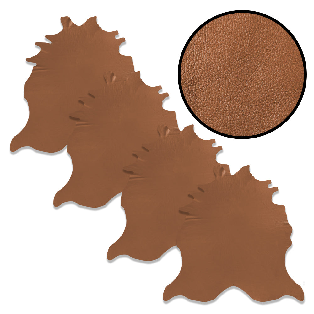 Oak Tan Natural Pebble – American Breed Skin Leather Pack of 225sqft ($8/sqft x 4 Wholehides x 56sqft each)