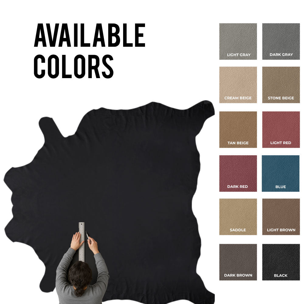 Whole Hide Black Leather - GM - Meridian Furniture Upholstery