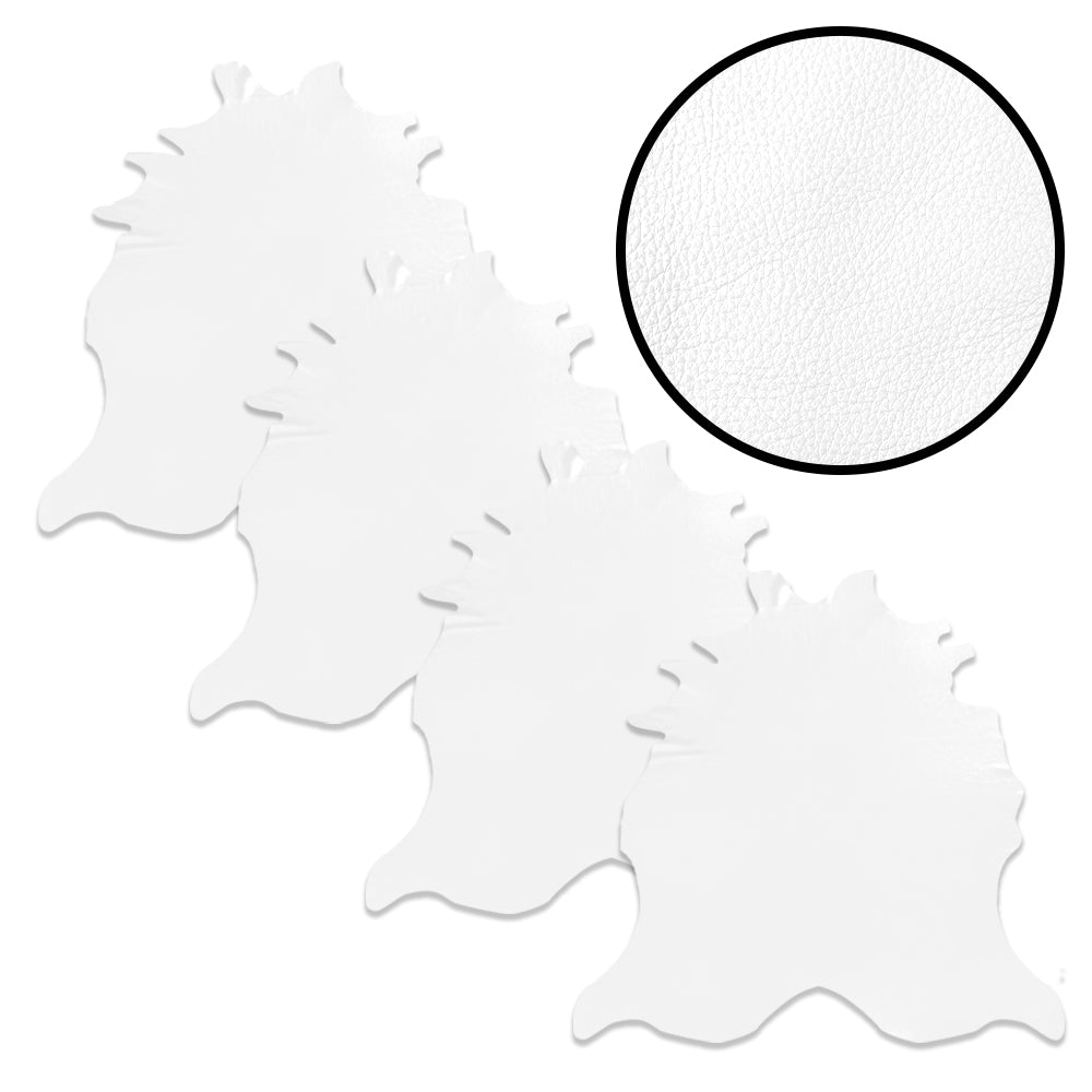White Natural Pebble – American Breed Skin Leather Pack of 225sqft ($8/sqft x 4 Wholehides x 56sqft each)
