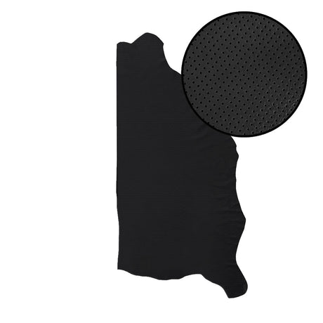 Black Perforated Full Side Black Leather - Automotive - Meridian Furniture Upholstery