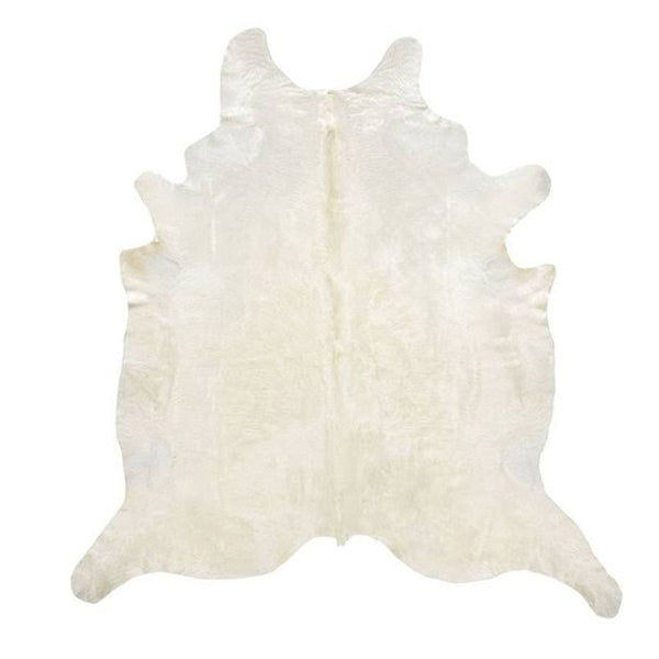 Ivory Off White Pearl Cow Hair Rug