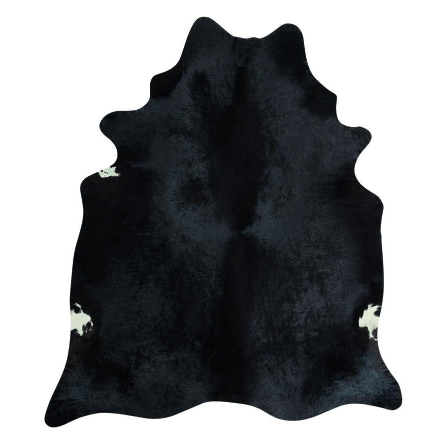 Solid Black Cow Hair On Rug Wagyu Large Hide Cowhide