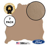 7 Hide Pack of Adobe Tan (Beige) in Milled Pebble Texture - Original Factory Leather Matches Ford F150 XTR