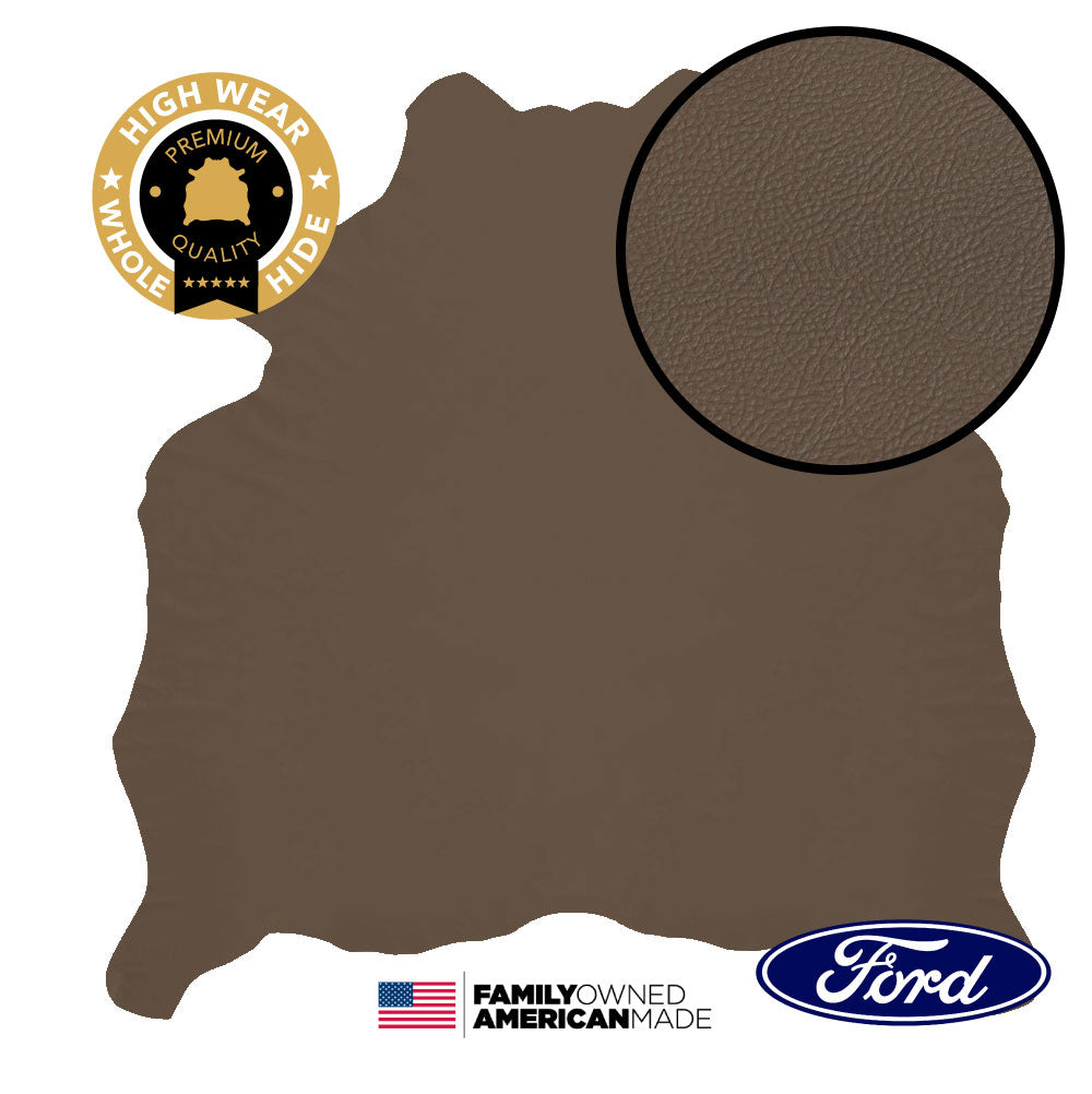 1 Hide of Dark Parchment - Milled Pebble - Ford - Original Factory Leather ($6.99/Sqft)