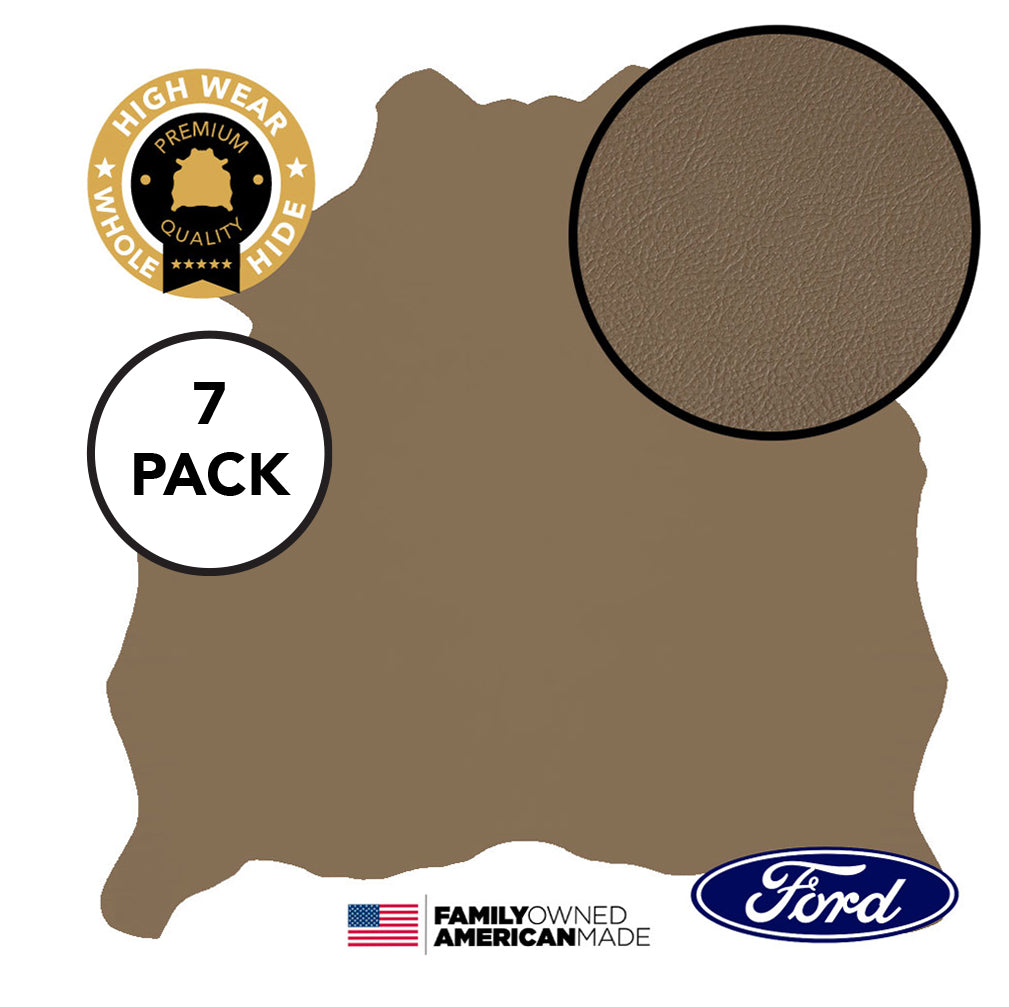 7 Hide Pack of Medium Parchment - Milled Pebble - Ford - Original Factory Leather 2006
