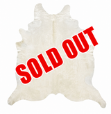Ivory Off White Pearl Cow Hair Rug