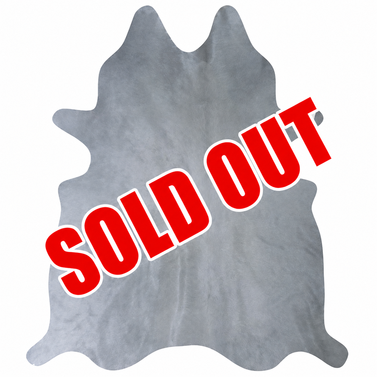 Solid Grey Cow Hair Rug