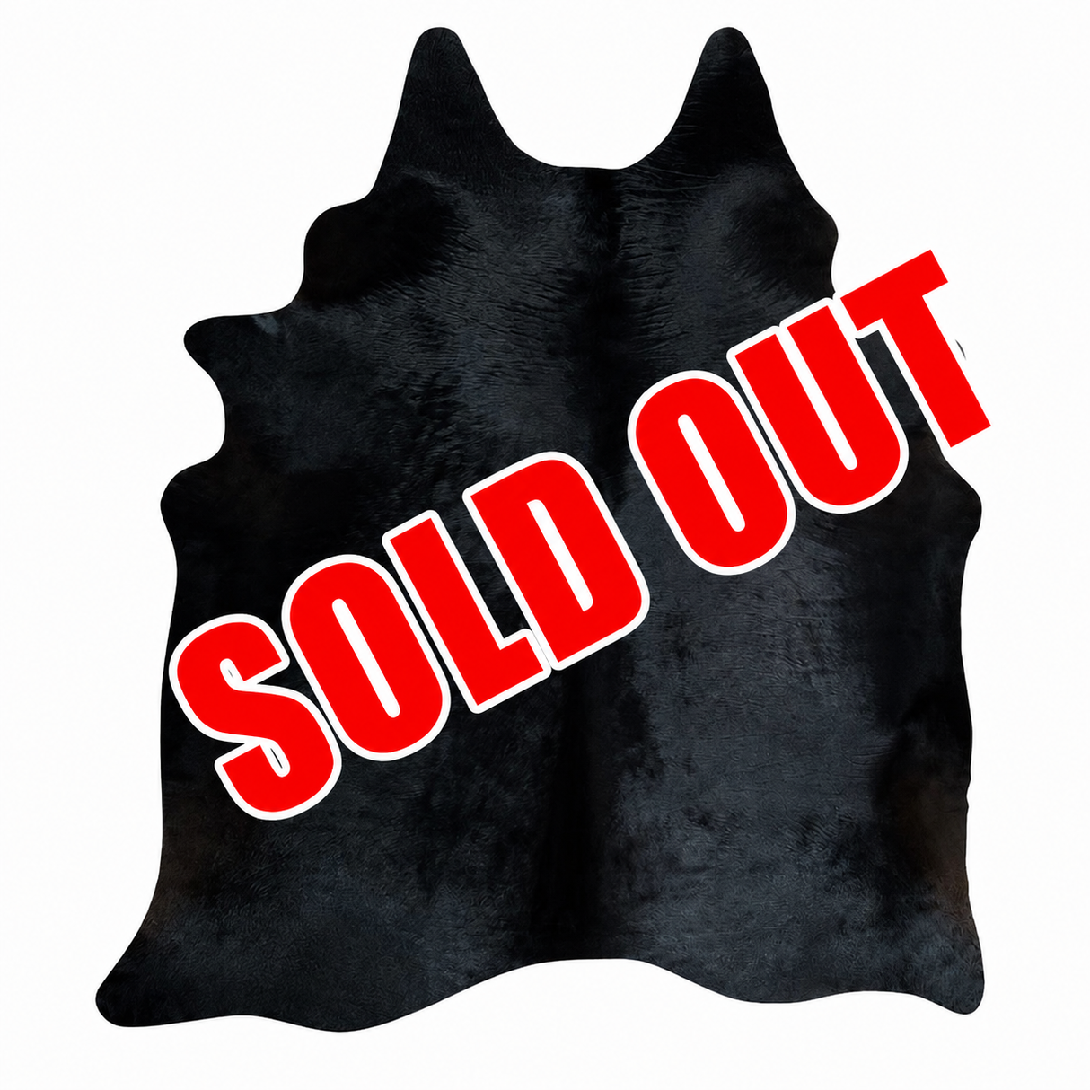 Solid Black Cow Hair On Rug Wagyu Large Hide Cowhide