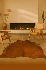 Solid Brown Cow Hair Rug