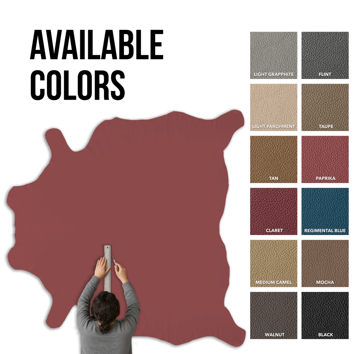 Grade One - Soft Leather Whole Hide - Paprika ($3.50/Sqft)