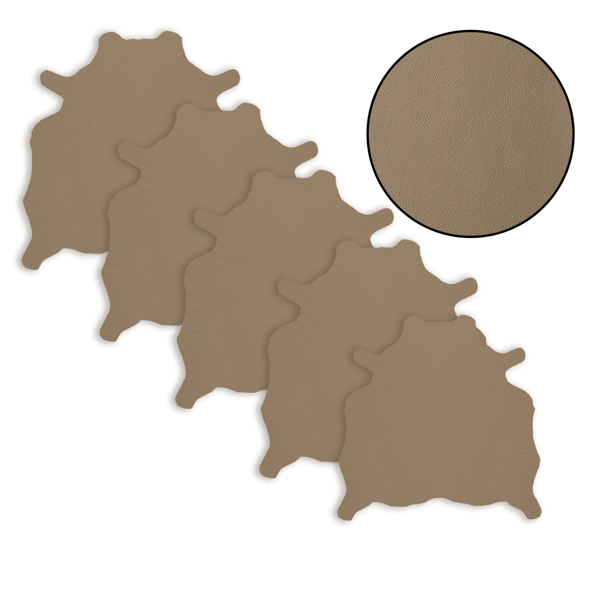 Soft Leather - Stone Beige - 5 Hide Pack ($3.50/Sqft)