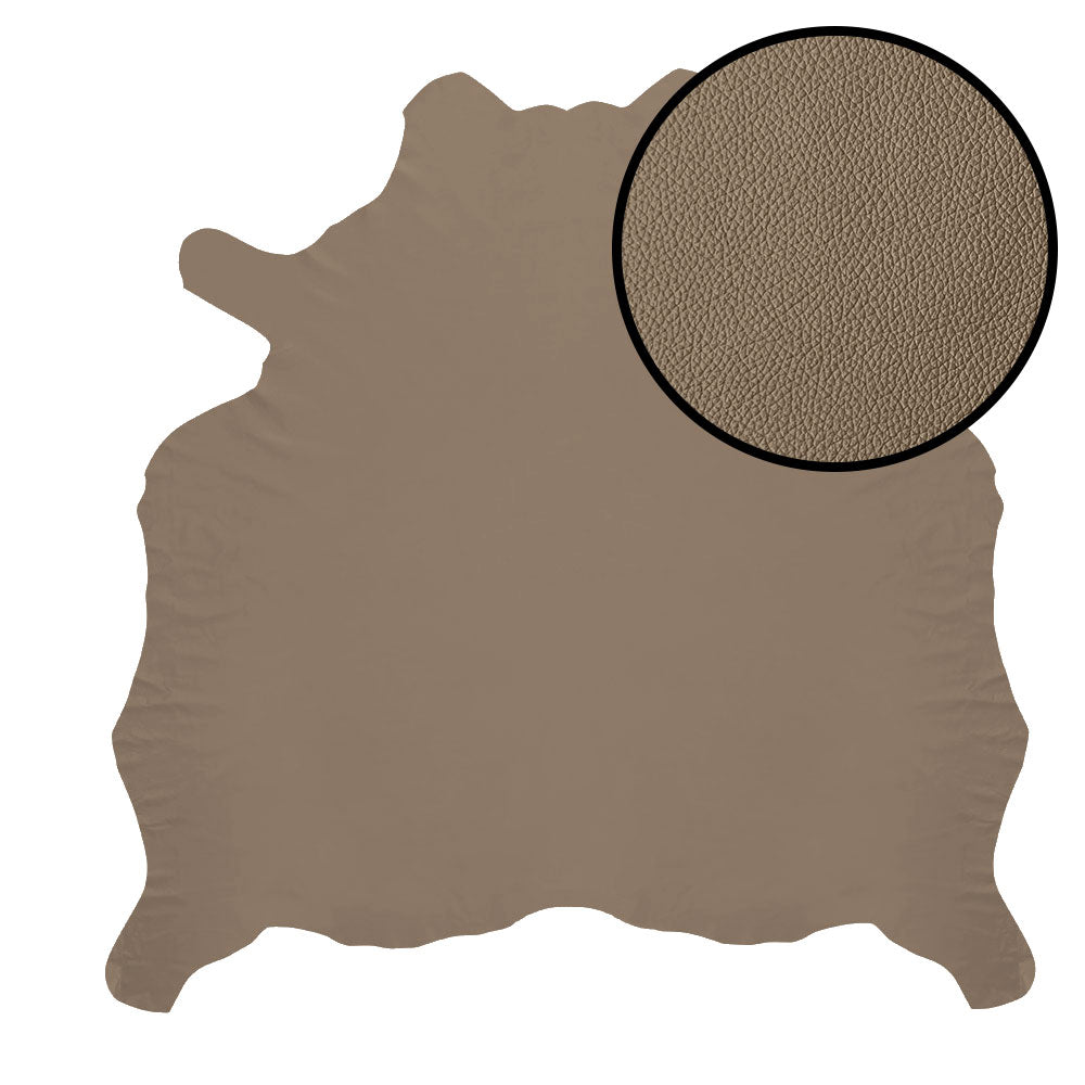Grade One - Soft Leather Whole Hide - Taupe ($3.50/Sqft)