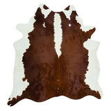 Brown White Cow Hair Rug