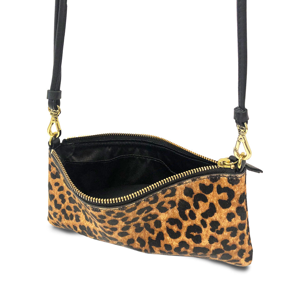 Fancy Ranch Crossbody Bag in Leopard Cow Hairon