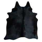 Solid Black Cow Hair Rug