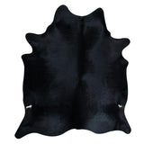 Solid Black Cow Hair Rug