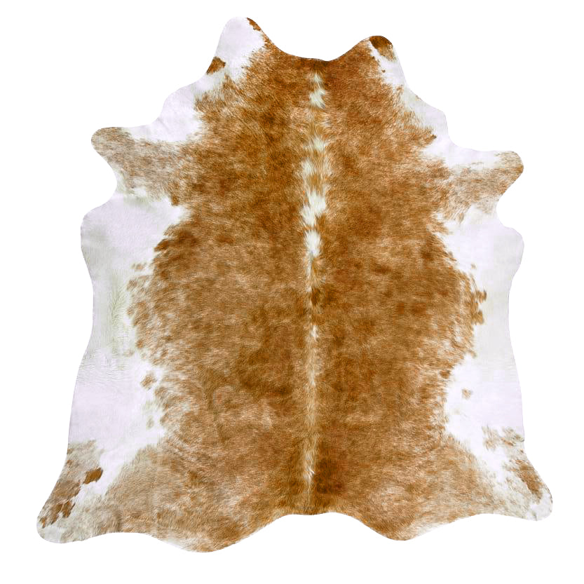 Beige White Belly Cow Hair Rug