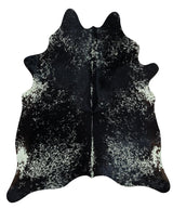 Salt & Pepper Black Cow Hair Rug